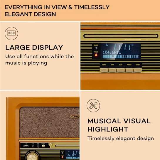 Wieża stereo w stylu retro  Belle Epoque 1906 DAB