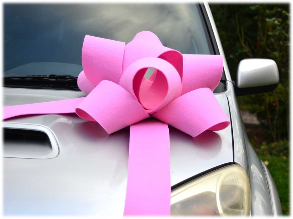 Elegancka DUŻA Kokarda z wstęgami na auto samochód 60cm PREZENT