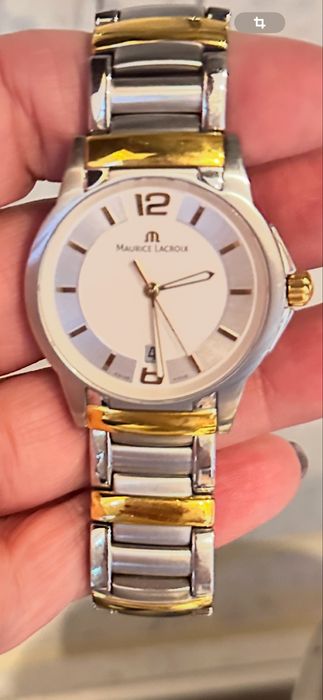Швейцарський годинник Maurice Lacroix, оригінал, двоколірний браслет