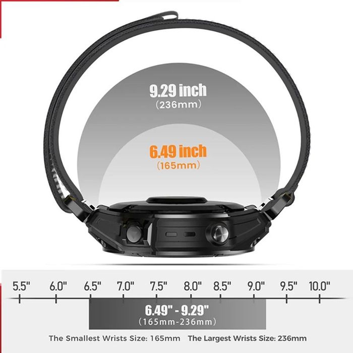 Ремінець нейлоновий QuickFit 22mm 26mm липучка на Гармін