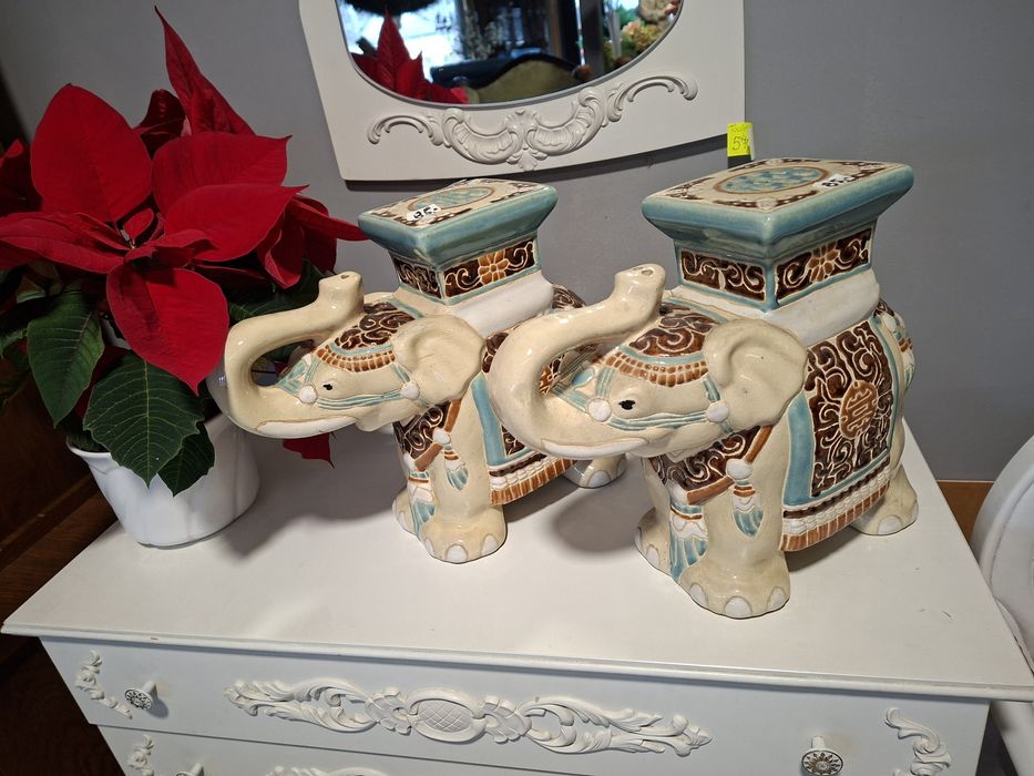 Słoniki porcelanowe -komplet