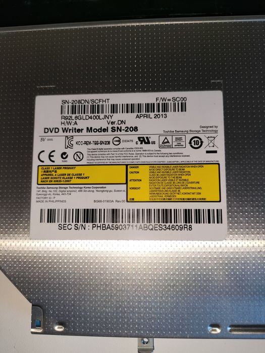 Leitor de CD/DVD de portátil