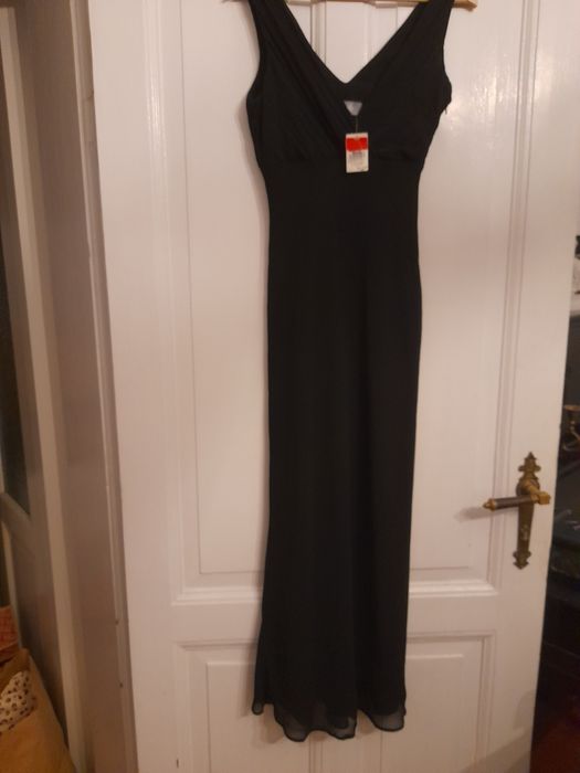 Sylwester! Elegancka czarna długa sukienka balowa Wallis