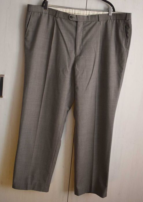 Spodnie materiałowe wełniane XXL 3XL eleganckie kanty wizytowe Vistula wełna