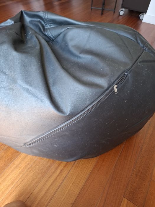 Puff de descanso em pele genuína 90cm diâmetro