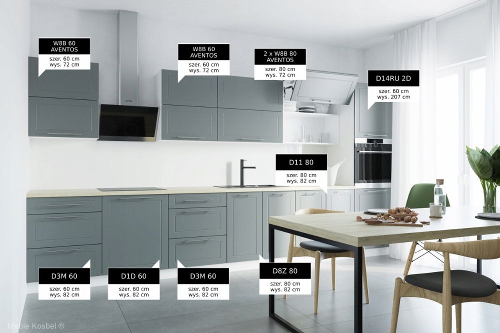 DW Kuchnia QUATRO meble, szafki kuchenne mat TRANSPORT wycena