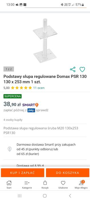 Podstawa słupa PSR M20 ocynk