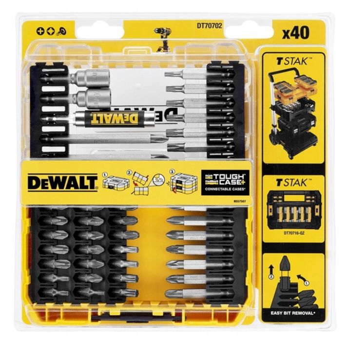 DeWALT Zestaw Bitów Końcówek 40 szt Bity 1/4”