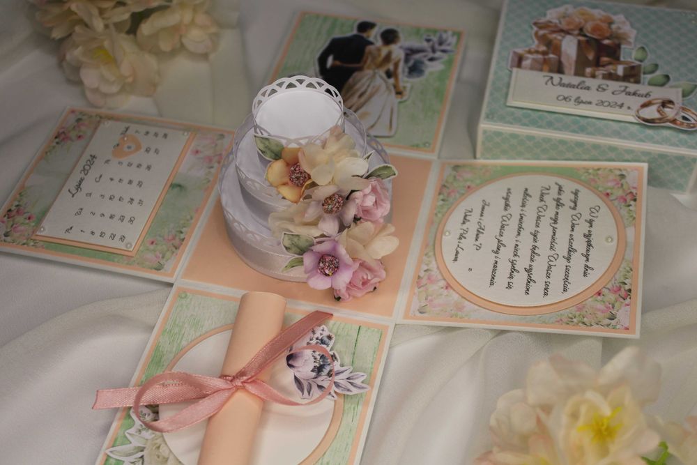 Pamiątka ślubna - exploding box