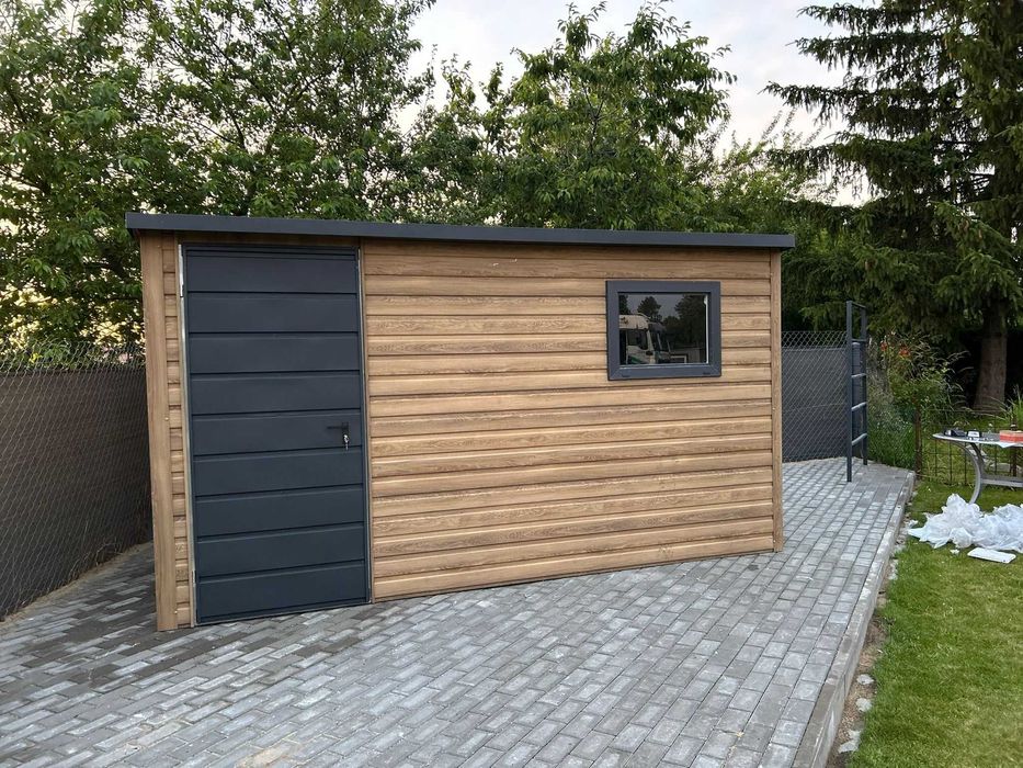Domek Schowek Ogrodowy PREMIUM 4x2 drewnopodobny spad na tył