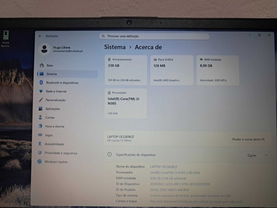 Portátil HP semi novo