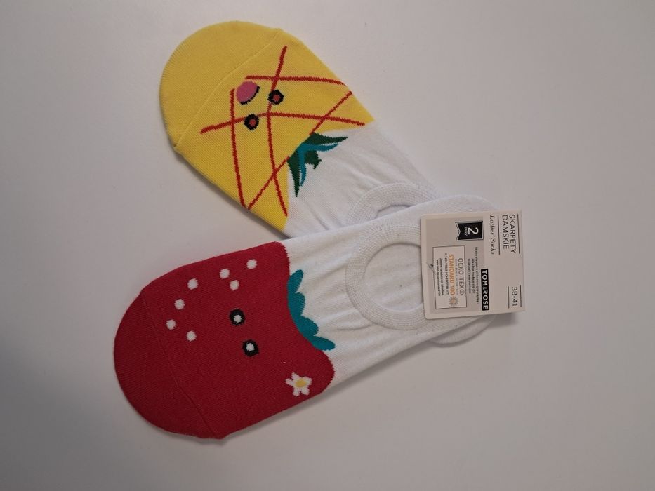Skarpetki niskie stópki 2 pary ananas truskawka 38-41