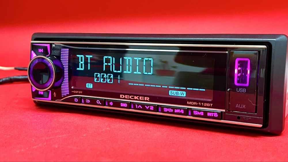 Магнітола у автомобіль 1DIN Decker MDR-112 | Потужний звук + Bluetooth