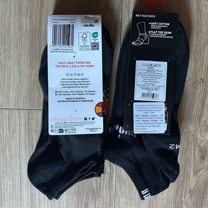 PUMA + ELLESSE 39 - 42 skarpetki 6 szt