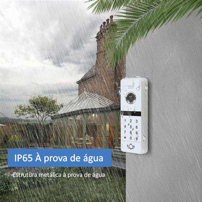 Vídeo Porteiro Tuya * S/ Fios * WiFi * Ecrã Tátil 7 Polegadas * Código