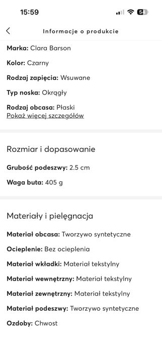 Lordsy, mokasyny, półbuty Clara Barson 36 rozmiar czarne