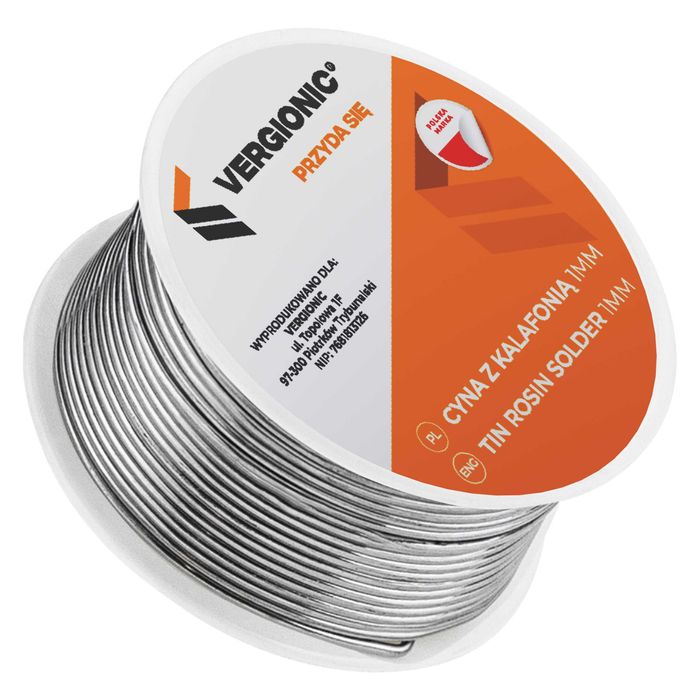 Cyna z kalafonią do lutowania 1mm VERGIONIC