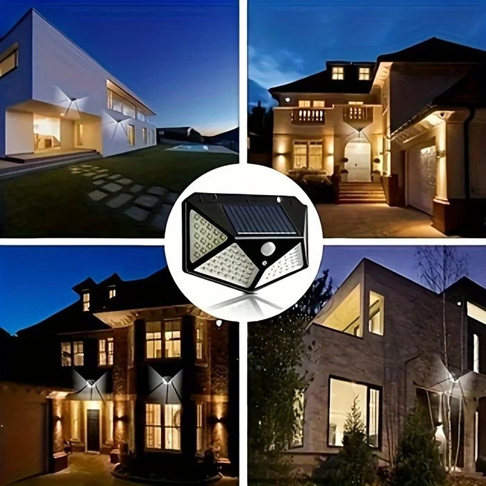 Foco de Luz led com painel solar e sensor movimentos - jardins muros