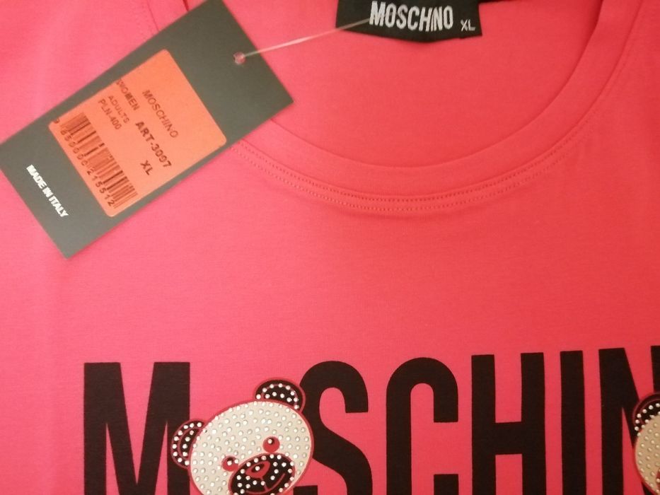 NOWA damska koszulka Love Moschino t-shirt miś XL