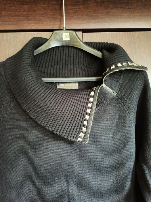 Sweter z golfem,czarny 44-46, Bonprix