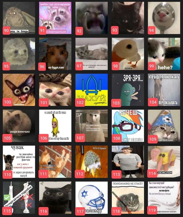 Стікери "b/tard" 118 штук. Меми, приколи, жарти та інтернет естетика