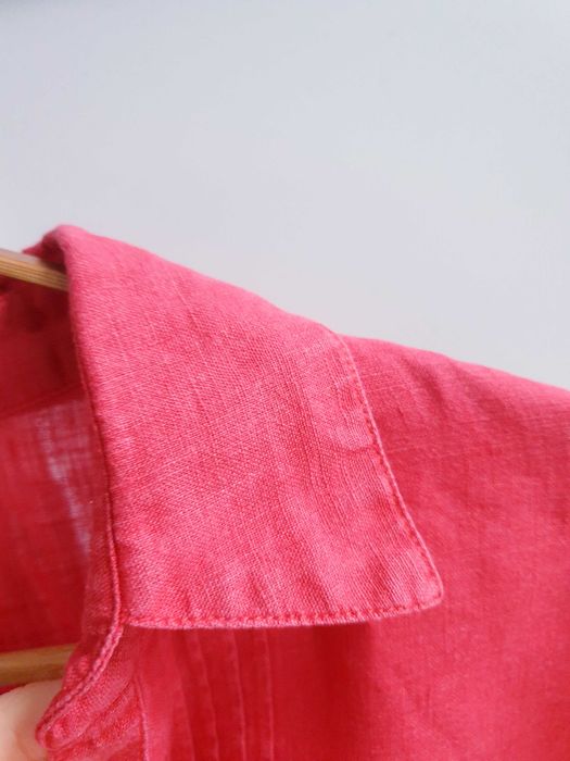 Burgundowa czerwona koszula lniana 100% len East 40