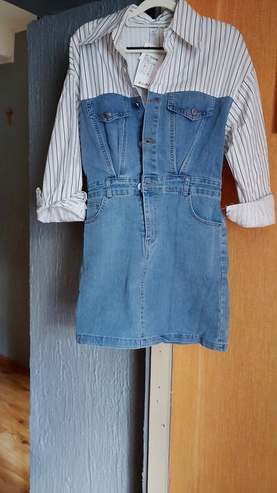 Sukienka jeans z koszulą nowa