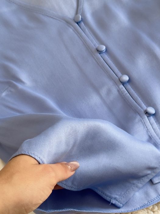 Blusa Cetim Azul S/36