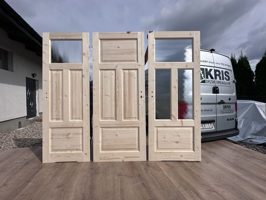 Drzwi wewnętrzne lite drewniane świerkowe Na każdy wymiar cała Polska
