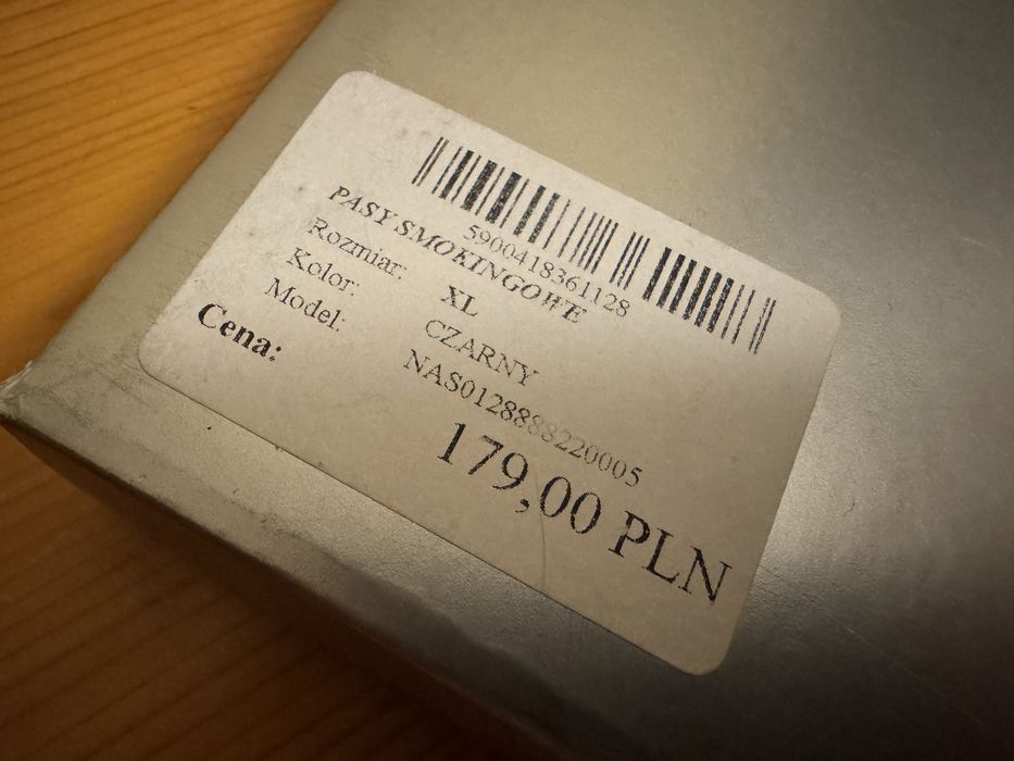 Elegancki Pas Smokingowy LANCERTO - Czarny, Rozmiar XL