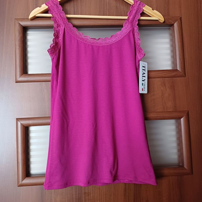 Bluzka na ramiączkach z koronką rozmiar 36