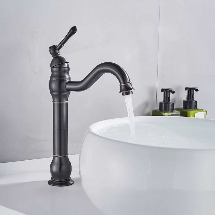 Czarna Obracana Bateria Umywalkowa z Zestawem Montażowym OKAZJA !