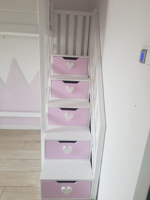 Łóżeczko łóżko drewniane pietrowe z antresolą dla dzieci RATY