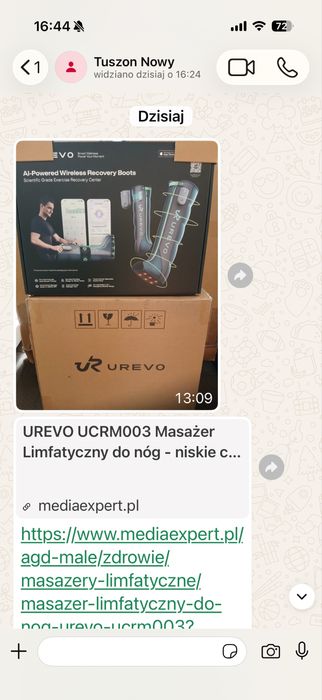 Masażer Limfatyczny do nóg UREVO UCRM003