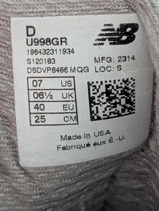 New Balance 998 Grey Made in USA 990 993 kith