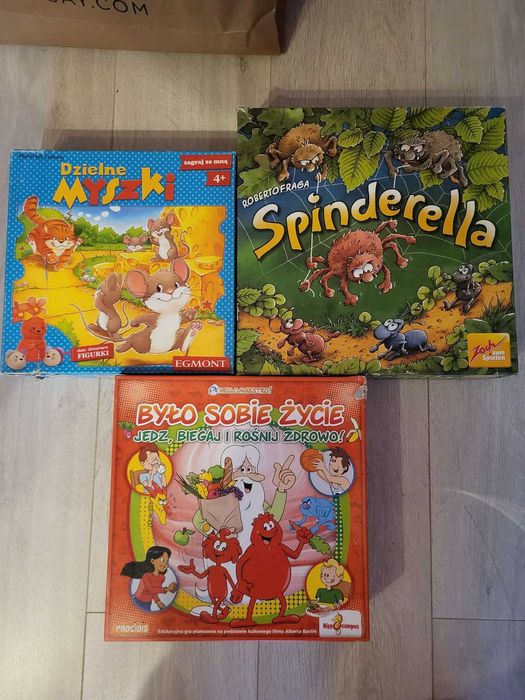 Gry planszowa dla dzieci Myszki/Bylo sobie zycie/ Spinderella