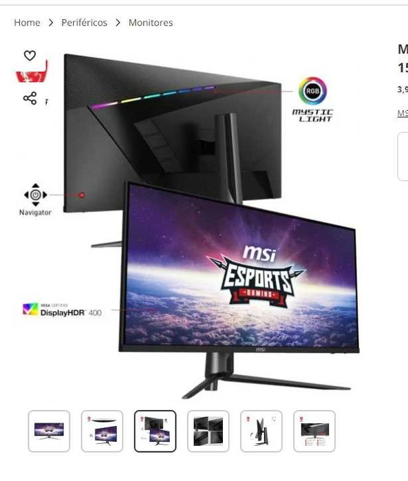 Monitor 
MSI MAG401QR 40" LED IPS UWQHD 155Hz USB-C