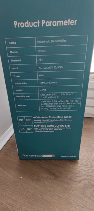 Desumidificador compacto – com mangueira de extração