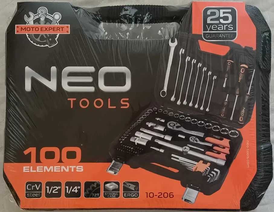 Zestaw Narzędziowy 100 el. 1/2" 1/4" Neo Tools 10-206