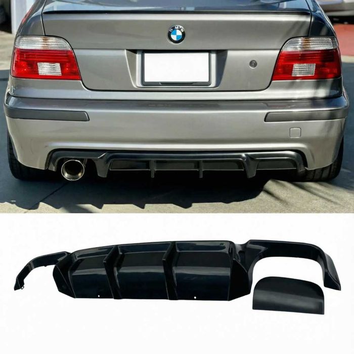 Накладка на задний М бампер BMW 5 E39, диффузор под 1 или 2 трубы для БМВ Е39