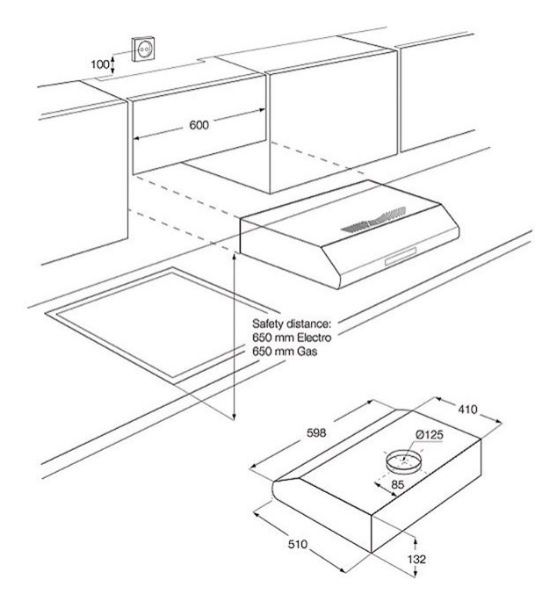Okap podszafkowy Electrolux EFT635X