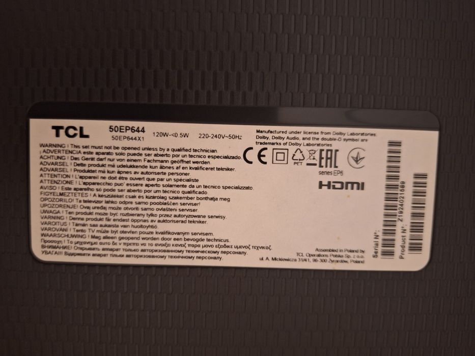 Telewizor TCL 50 cali SmartTV