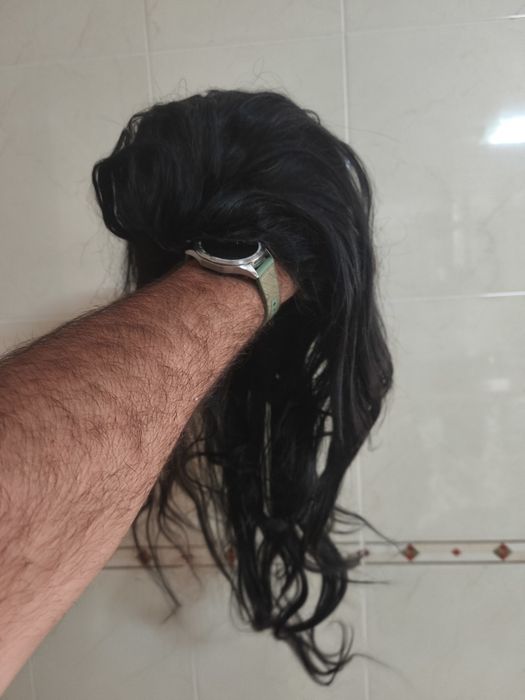 Peruca cabelo humano preta