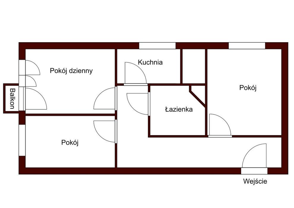 3 oddzielne pokoje, oddzielna kuchnia-balkon, piwnica