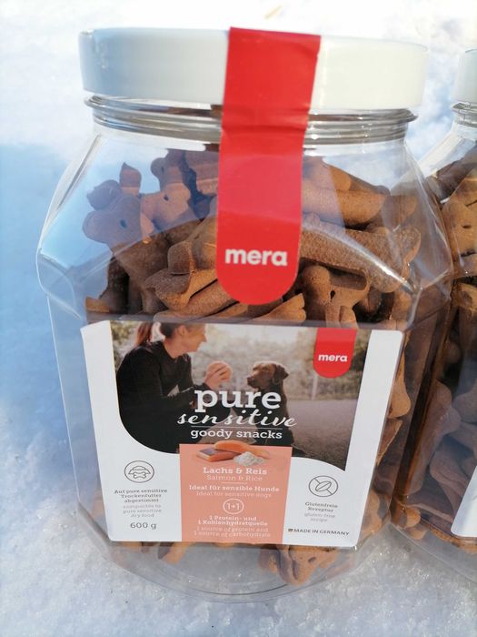 Przekąska, ciastka dla psów, mera pure sensitive Goody Snacks, 3x600g