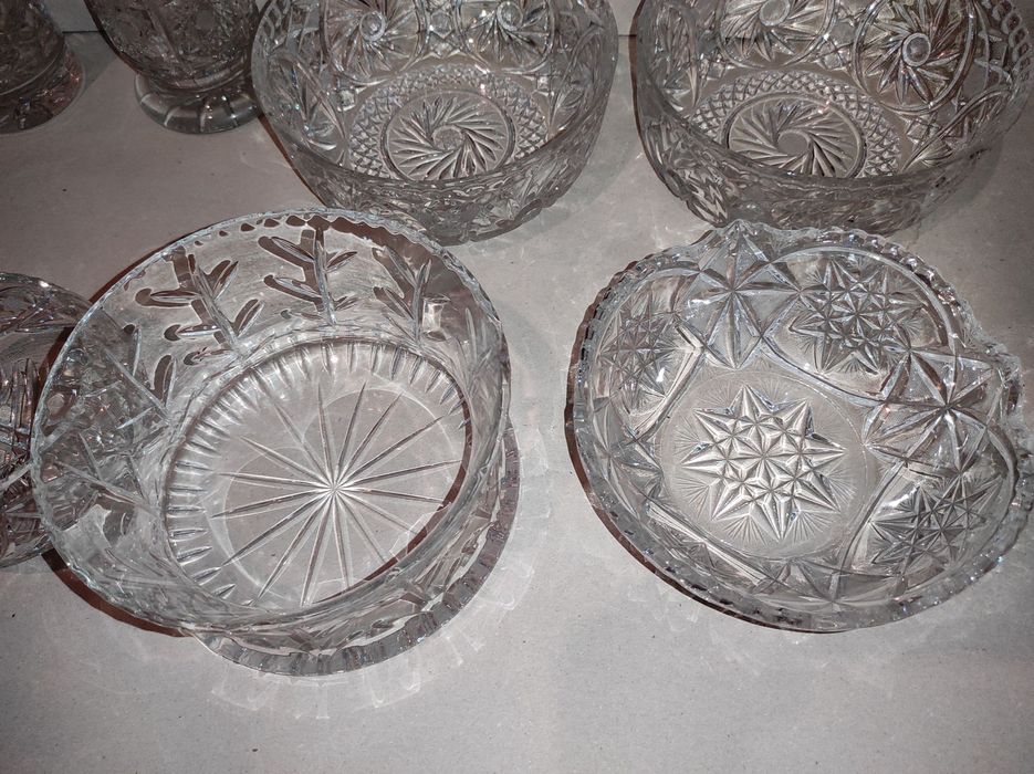 Zestaw KRYSZTAŁÓW - 8 sztuk - PRL !