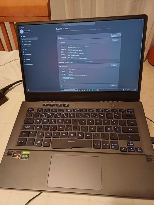 Laptop Asus ROG Zephyrus G14 (GA401Q-AMD Ryzen 9 + Gráfica RTX3060)  Impecável como novo com muito pouco uso