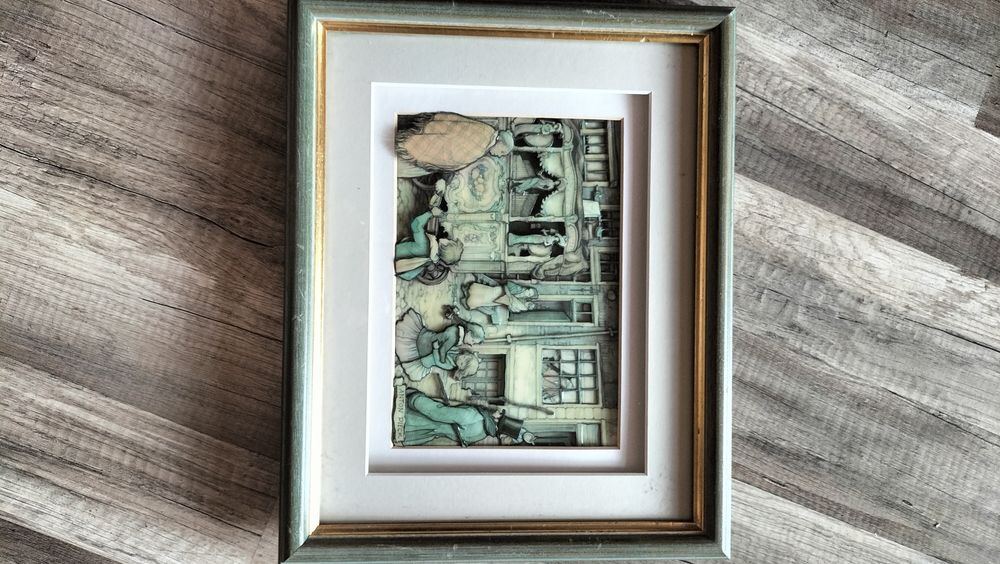 Vintage obraz 3 D Anton Pieck Muzyka na ulicy