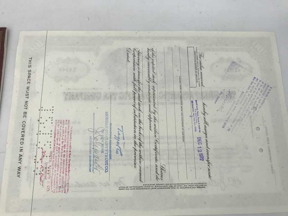 Certificados Americanos Antigos