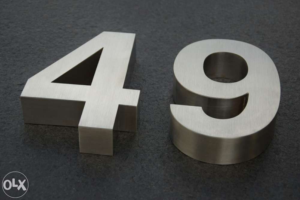 Números residenciais de Inox - Nr. 9 em 3D para Portas ou Entradas